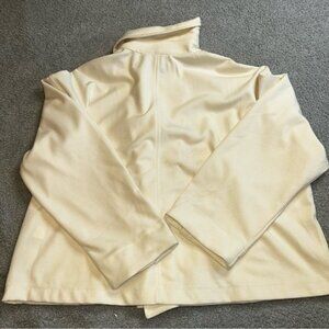 Max Studio Cream Pea Coat Structured Elegance